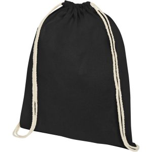 Oregon 140 g/m2 Turnbeutel aus Baumwolle 5L, schwarz