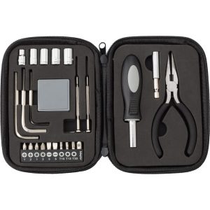 Werkzeug-Set in Kunstledertasche Lani, Schwarz