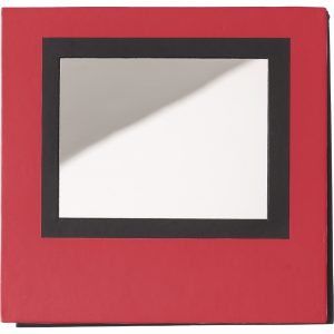 Zettelbox mit Spiegel, Rot